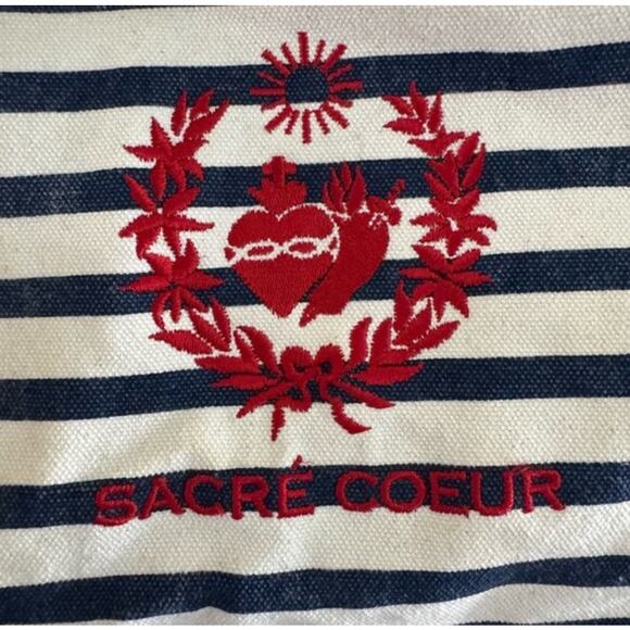 Baggu Blue White Cotton Canvas Sailor Stripe Backpack Sacre Coeur Nautical Boho main image 7
